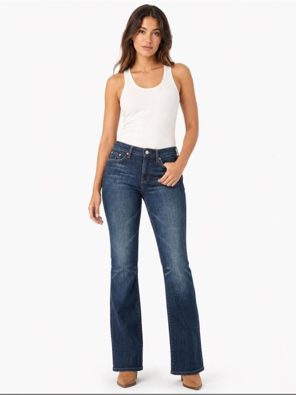 7 For All Mankind Dark Blue Flare Jeans - Women